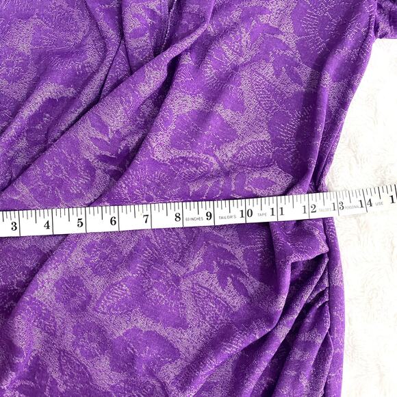 Zara Blogger Favorite Purple Floral Short Wrap Front Long Sleeve Dress S - Picture 10 of 11